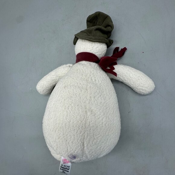 Sugarloaf Creations Plush Snowman With Green Hat & Hearts Accent 13" Tall READ - Picture 5 of 7